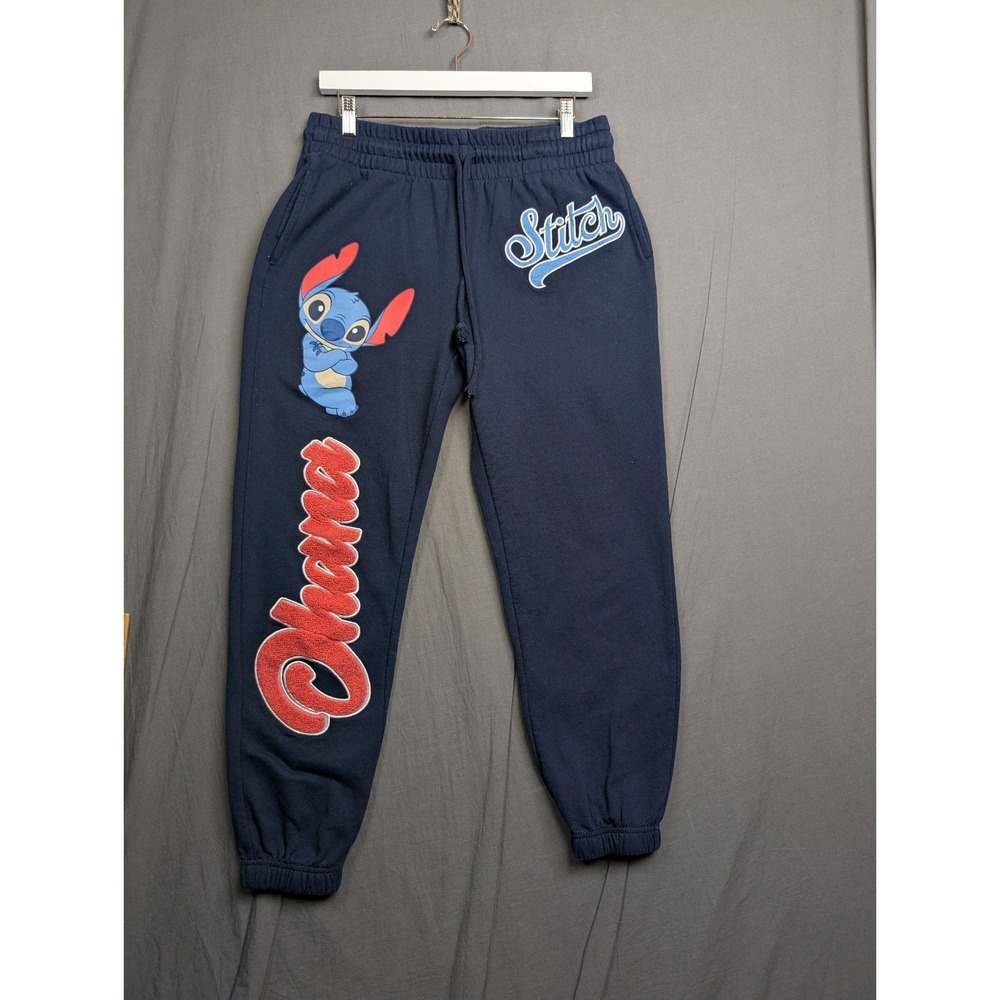 Disney LILO & Stitch Joggers Sweatpants Kids Navy Size Large 12-14